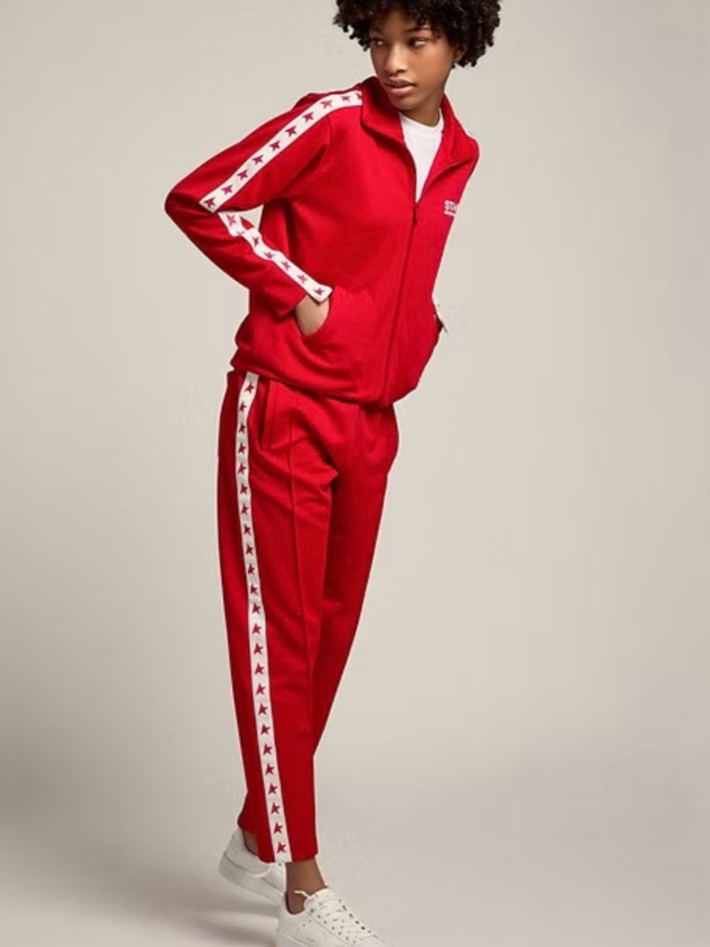 Golden Goose Star Red Star-Striped Track Jacket & Pants Set sz s/xxs